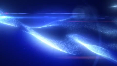 Blue energy glowing magic waves high-tech digital iridescent liquid plasma .. イラスト素材