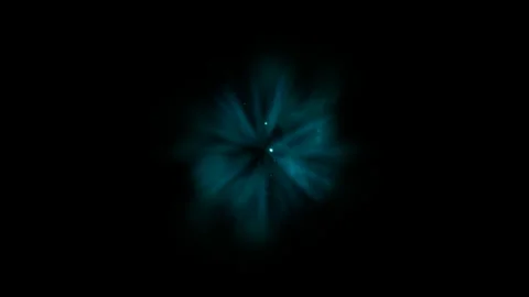 Blue energy hit effect on black background Stock Footage 318428368
