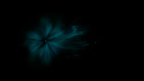 Blue energy hit effect on black background Stock Footage 318428369
