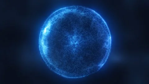 Blue energy magic circle, sphere, ball made of futuristic waves and lines o.. Stock-Footage 265804379