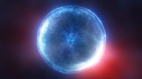 Blue energy magic circle, sphere, ball made of futuristic waves and lines o.. Stock Footage 270251784