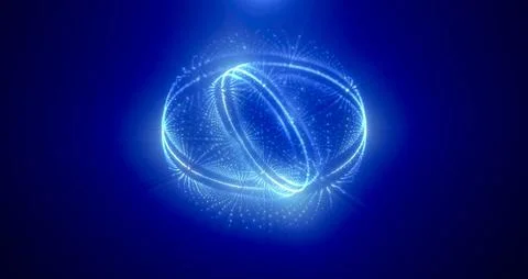 Blue energy magic circle sphere ball of futuristic waves and lines of parti.. 스톡 일러스트