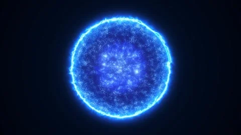 Blue energy magic sphere round hi-tech light digital ball space planet star.. Stock Footage 271050331