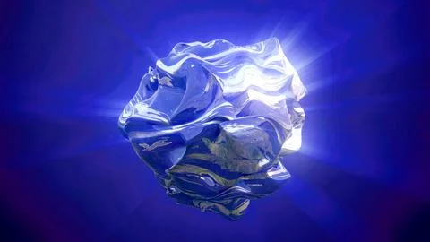 Blue energy magic sphere round high-tech digital iridescent morphing ball of  Illustrazione stock
