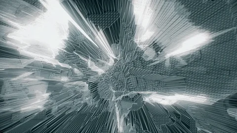 Blue energy morphing lines mesh background loop Stock Footage 100417240