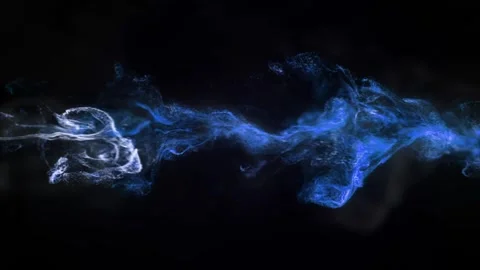 Blue Energy Particle Flow Animation with Glowing Light Wave for Futuristic intro Stock-Footage 341486310