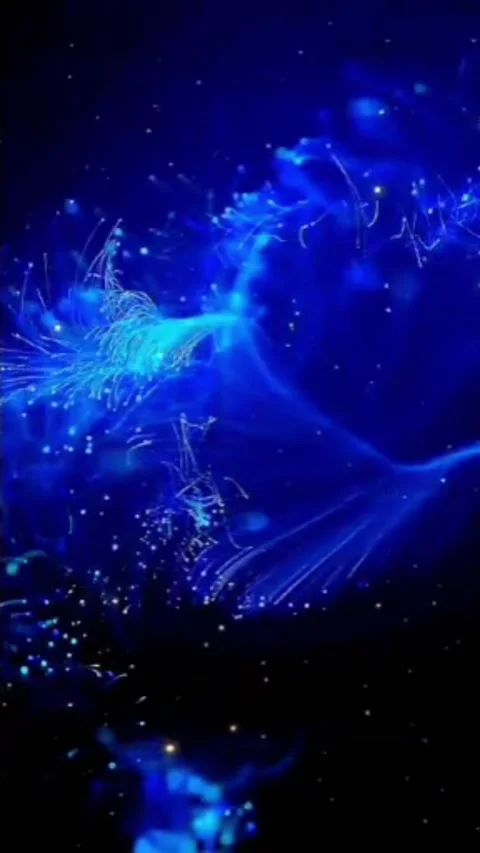 Blue Energy Particles Burst Vertical Green Screen Video Overlay Stock Footage 344767390