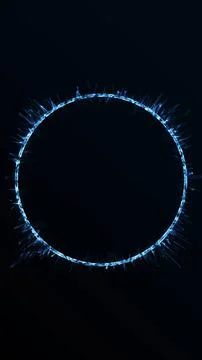 Blue energy ring abstract circle on black for audio spectrum, tech interfac.. Stock Illustration