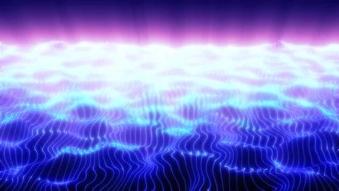 Blue energy waves from particle dots and lines stripes glowing futuristic b.. Stock Illustration