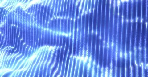 Blue energy waves from particles glowing bright magical abstract background Stock Illustration