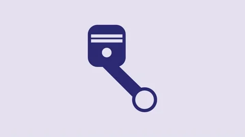 Blue Engine piston icon isolated on purp... | Stock Video | Pond5