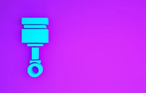 Blue Engine piston icon isolated on purple background. Car engine piston sign イラスト素材