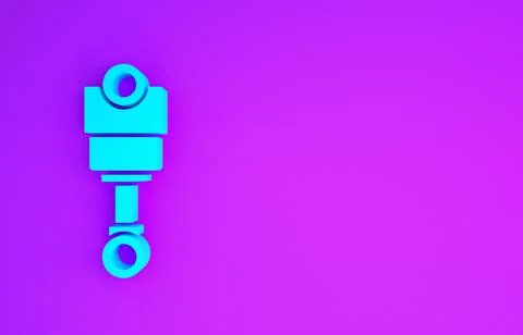 Blue Engine piston icon isolated on purple background. Car engine piston sign Stock Illustration
