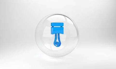 Blue Engine piston icon isolated on grey background. Car engine piston sign.  イラスト素材