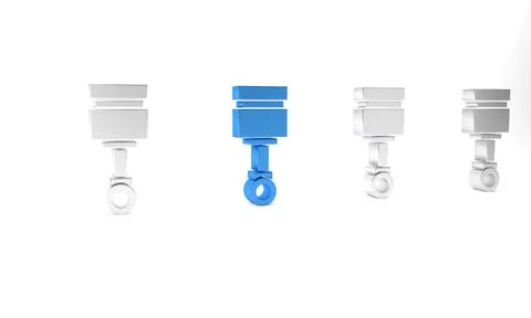 Blue Engine piston icon isolated on white background. Car engine piston sig.. Stock Illustration