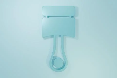 Blue Engine piston icon isolated on blue background. Car engine piston sign.. Stock Illustration