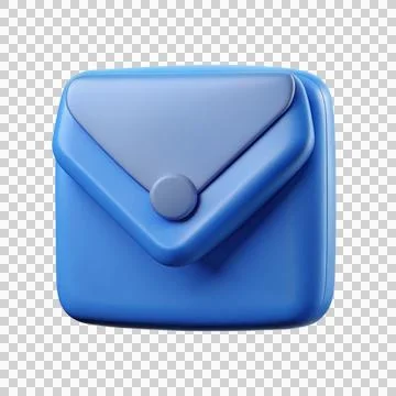 Blue envelope 3D ICON design for email communications and business Stock Illustration