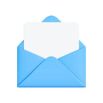 Blue Envelope with Blank Card Inside Stock Illustration