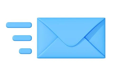 Blue Envelope with Delivery Speed Lines Icon Stock Illustration