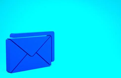 Blue Envelope icon isolated on blue background. Email message letter symbol.  Stock Illustration