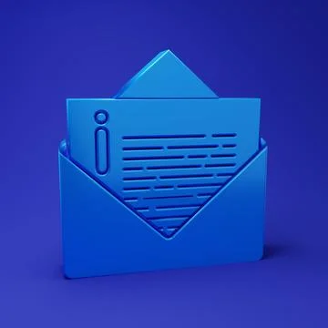 Blue Envelope icon isolated on blue background. Email message letter symbol.. Stock Illustration