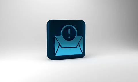 Blue Envelope icon isolated on grey background. Received message concept. New Illustrazione stock