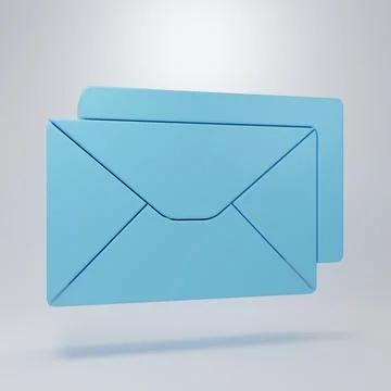 Blue Envelope icon isolated on grey background. Email message letter symbol.. Illustrazione stock