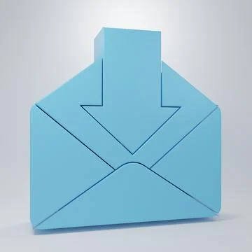 Blue Envelope icon isolated on grey background. Received message concept. N.. Stock Illustration