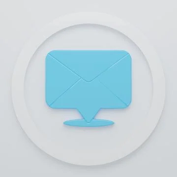 Blue Envelope icon isolated on white background. Email message letter symbo.. Stock Illustration