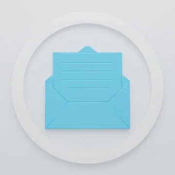 Blue Envelope icon isolated on white background. Email message letter symbo.. Stock Illustration