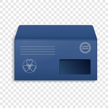 Blue envelope icon, realistic style Stock Illustration