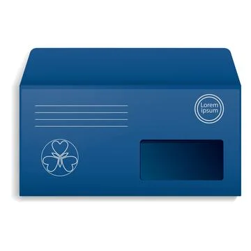 Blue envelope icon, realistic style Stock Illustration