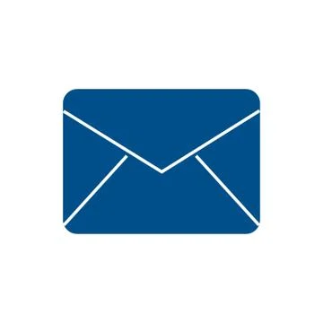 Blue envelope icon vector illustration isolated on white background. Stock Illustration