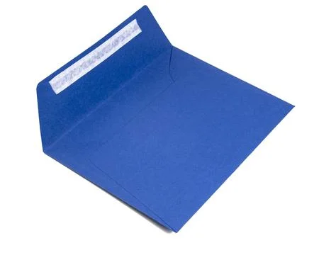 Blue envelope for mail box isolated on the white background Stock Photos