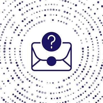 Blue Envelope with question mark icon isolated on white background. Letter with Stock Illustration