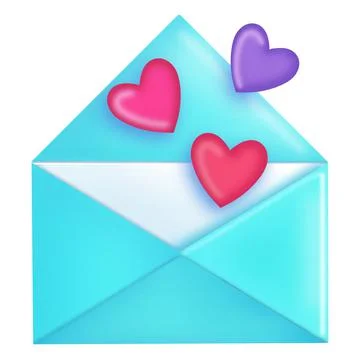 Blue envelope with romantic message Stock Illustration