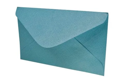 Blue envelope on a white background 스톡 사진
