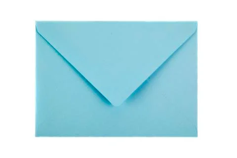 Blue envelope on white background Foto stock