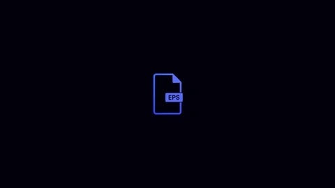 Blue EPS File Icon on Dark Background Keywords: EPS, file, icon, format, ve.. Stock Footage 321855840