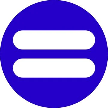 Blue Equal sign, Equal icon, mathematical icon, cross sign round button, ma.. Stock Illustration