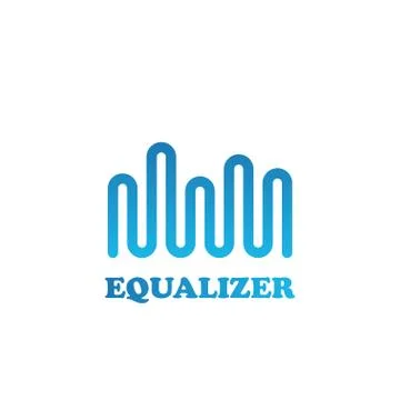 Blue equalizer icon. Stock Illustration