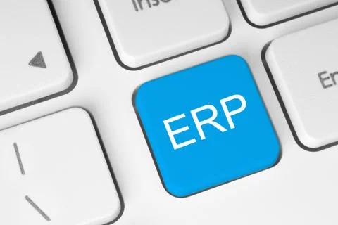 Blue erp button. Stock Photos