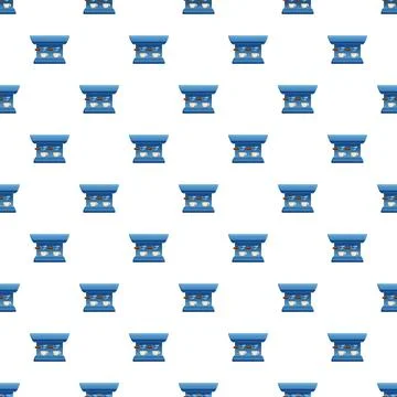 Blue espresso coffee machine pattern repeating design イラスト素材