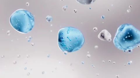 Blue essence molecule cell bubbles Stock Footage 346019217