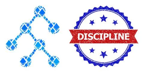 Blue Ethereum Mosaic Binary Relations Icon and Scratched Bicolor Discipline Stock Illustration