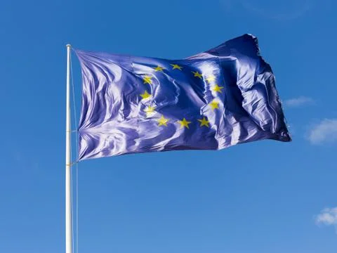 Blue EU flag Foto stock