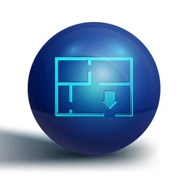 Blue Evacuation plan icon isolated on white background. Fire escape plan. Blue Ilustración de archivo