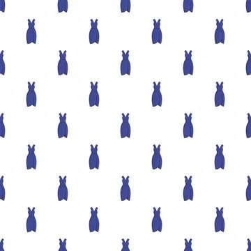 Blue evening dress pattern on white background Illustrazione stock
