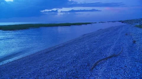 Blue Evening Shore Stock Footage 12339117