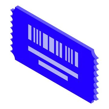 Blue event ticket showing barcode for entry access Stock Illustration